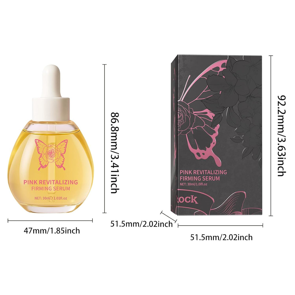 Pink Revitalizing Intimate Serum for Women - Hydrating & Soothing Feminine Care Oil with Ginseng & Hyaluronic Acid - Gentle Daily Moisture, Ph Balanced, Fragrance Free (1 Fl Oz, 30Ml)