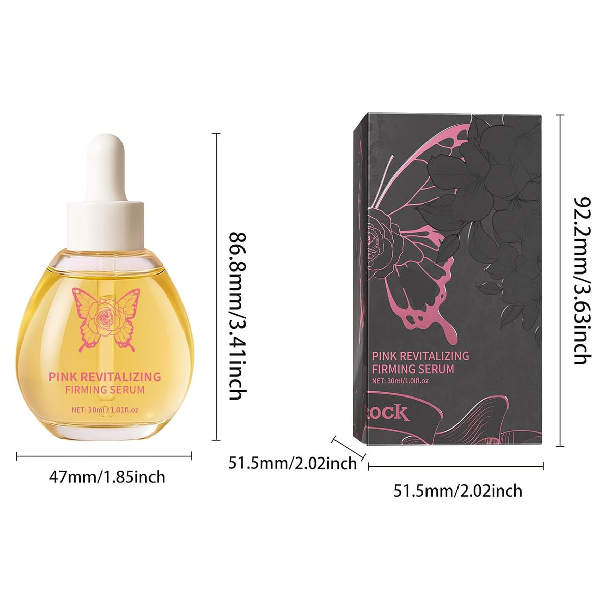 Pink Revitalizing Intimate Serum for Women - Hydrating & Soothing Feminine Care Oil with Ginseng & Hyaluronic Acid - Gentle Daily Moisture, Ph Balanced, Fragrance Free (1 Fl Oz, 30Ml)