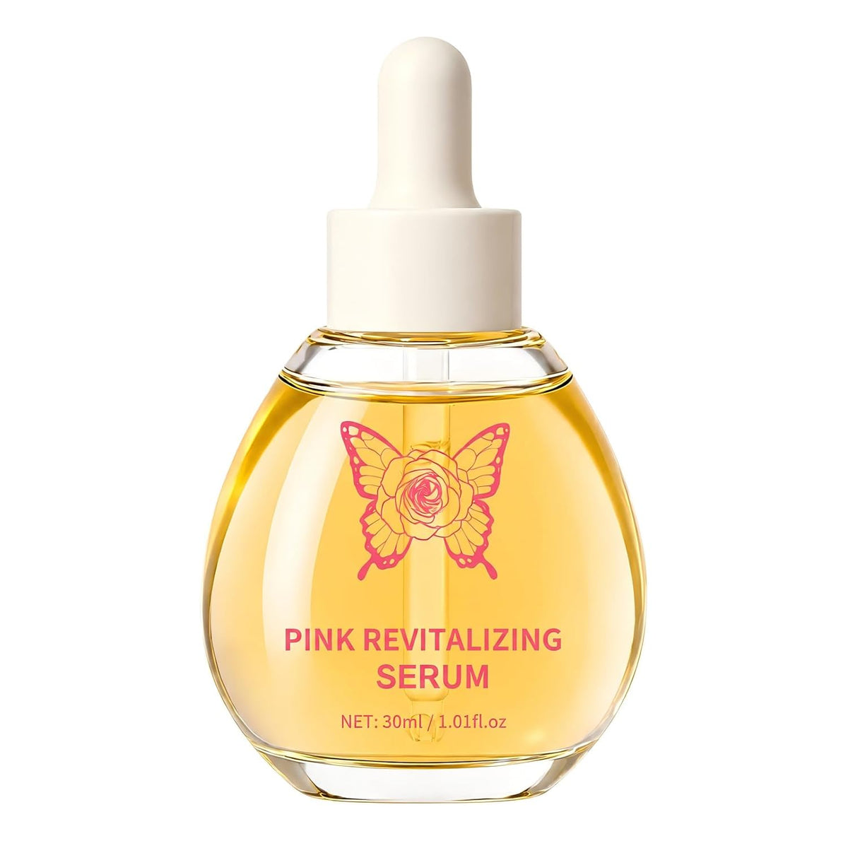 Pink Revitalizing Intimate Serum for Women - Hydrating & Soothing Feminine Care Oil with Ginseng & Hyaluronic Acid - Gentle Daily Moisture, Ph Balanced, Fragrance Free (1 Fl Oz, 30Ml)