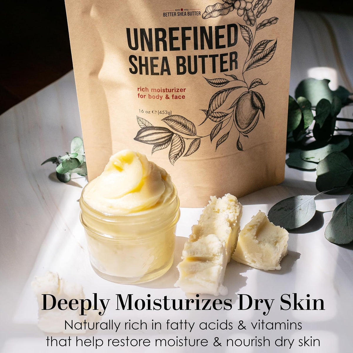 Raw Shea Butter – 100% Pure Unrefined African Shea Butter, 1 Lb Block